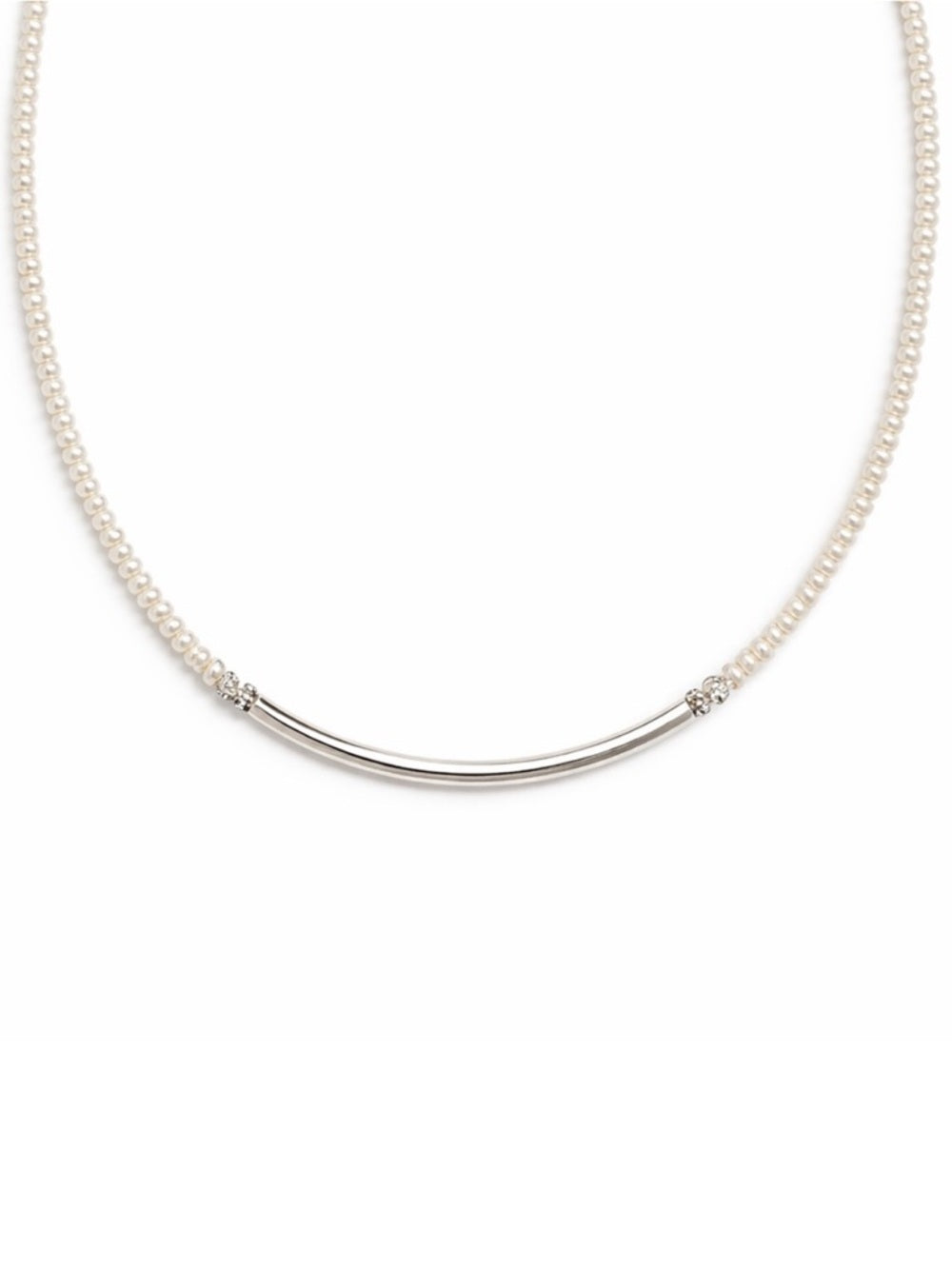 Silver Arc Freshwater Pearl Necklace