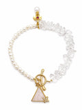 Freshwater Pearl and Clear Quartz Butterfly Bracelet