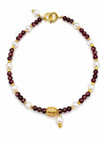 Garnet and Freshwater Pearl Bracelet