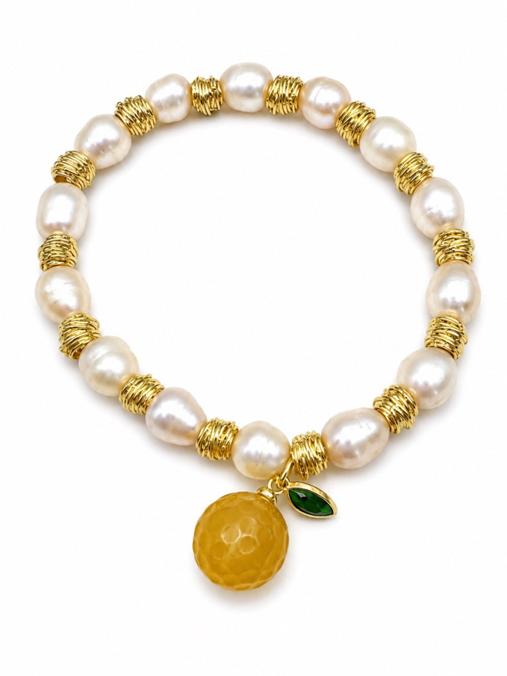 Freshwater Pearl Lemon Stretchy Bracelet