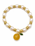 Freshwater Pearl Lemon Stretchy Bracelet