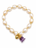 Freshwater Pearl Flower Bell Stretchy Bracelet