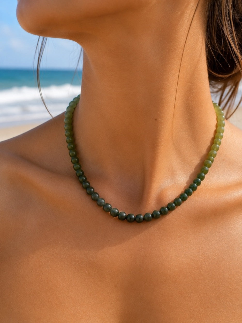 Jade Ombré Gemstone Necklace (2a)
