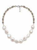 Freshwater Coin Pearl Two-Toned Necklace