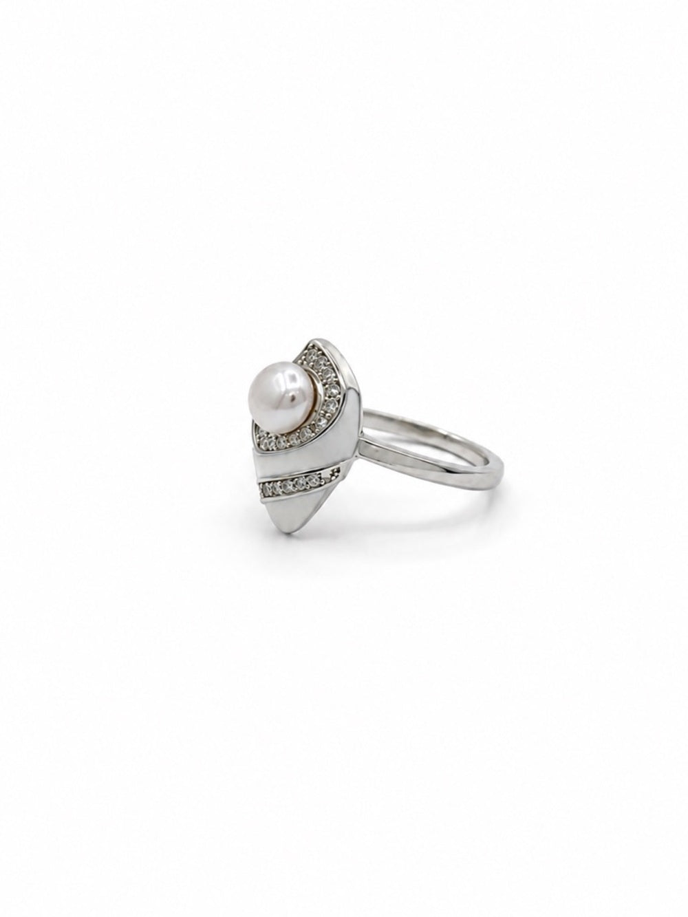 Freshwater Pearl Pavé Shell Ring