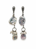Double Freshwater Pearl Dangle Earrings