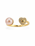Open Heart Freshwater Pearl Ring