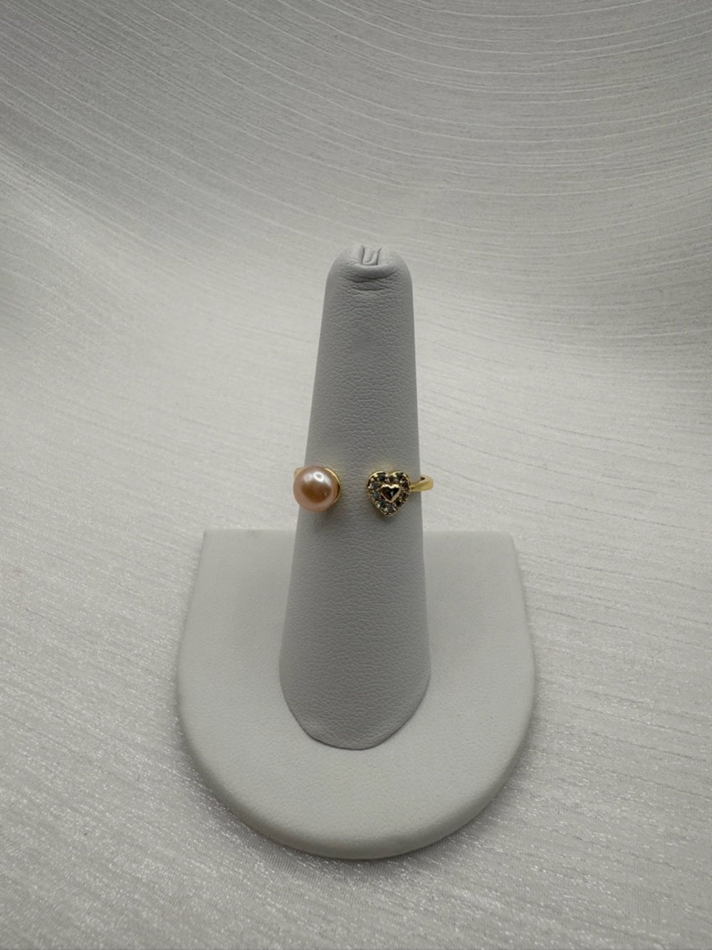 Open Heart Freshwater Pearl Ring