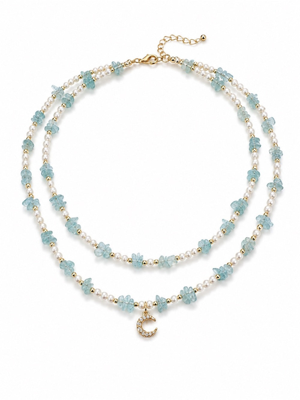 Aquamarine Layered Necklace Style #7A