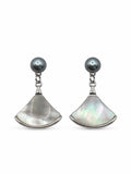 Silver Fan Pearl Drops