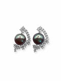 Moonlit Pearl Crescent Earrings