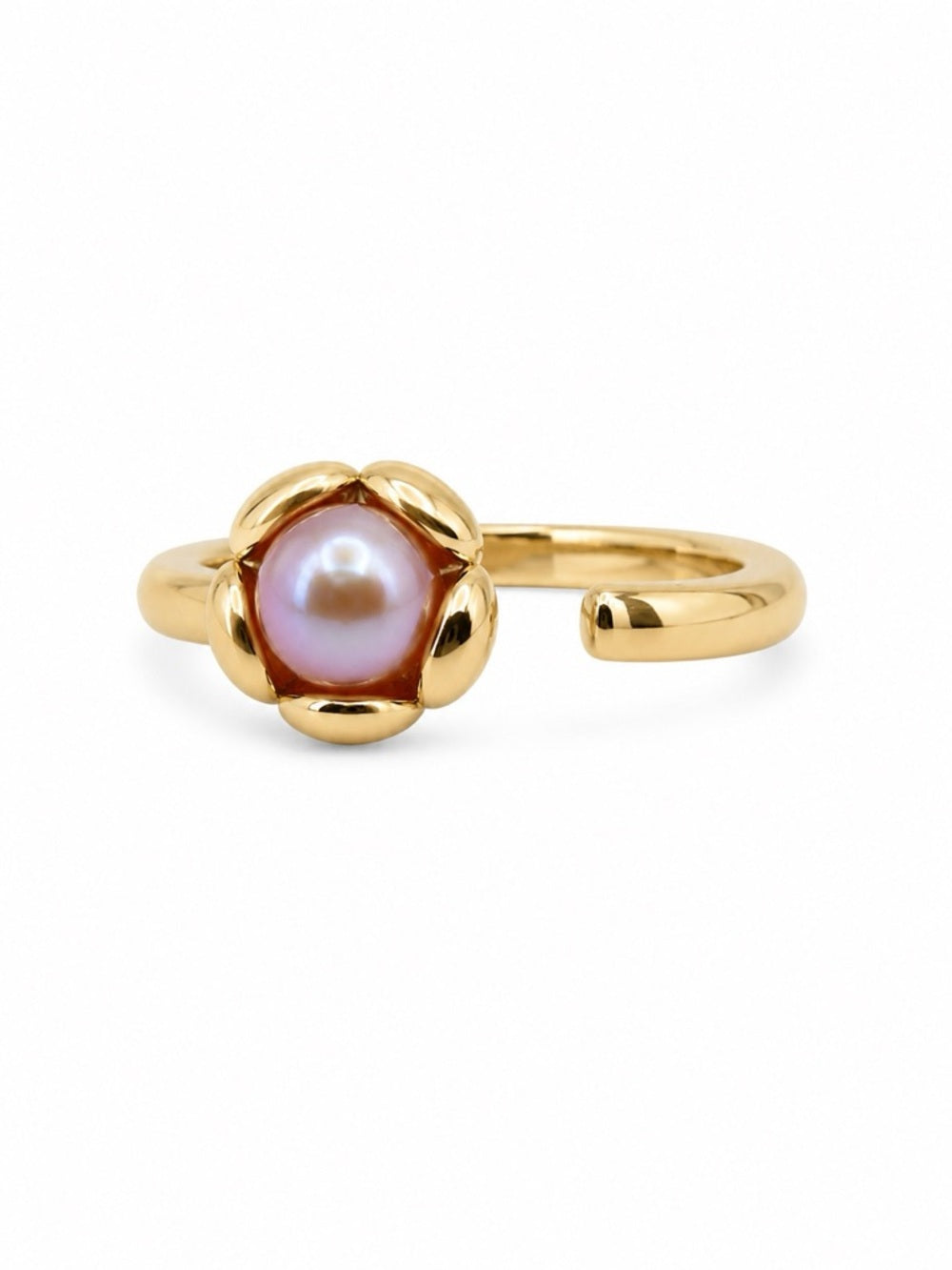 Freshwater Pearl Pink Flower Ring