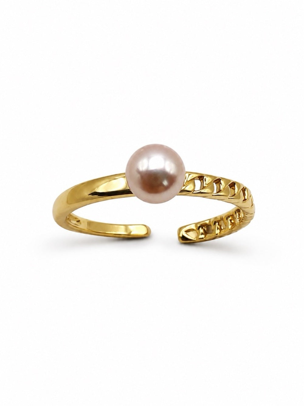 Blush Freshwater Pearl Woven Ring