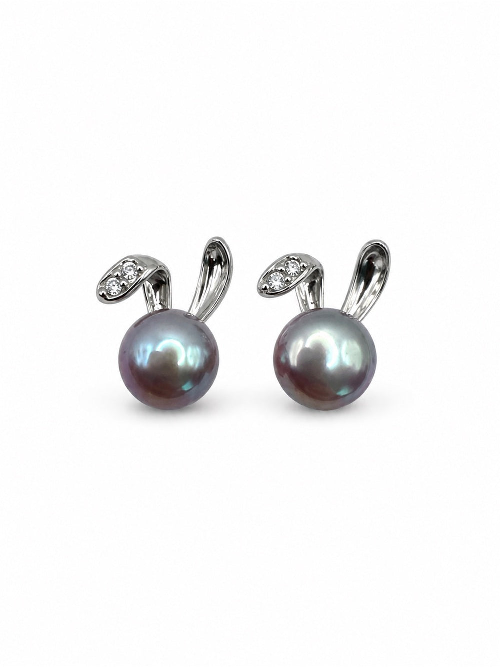 Moon Bunny Pearl Earrings