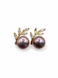 Crystal Branch Pearl Studs