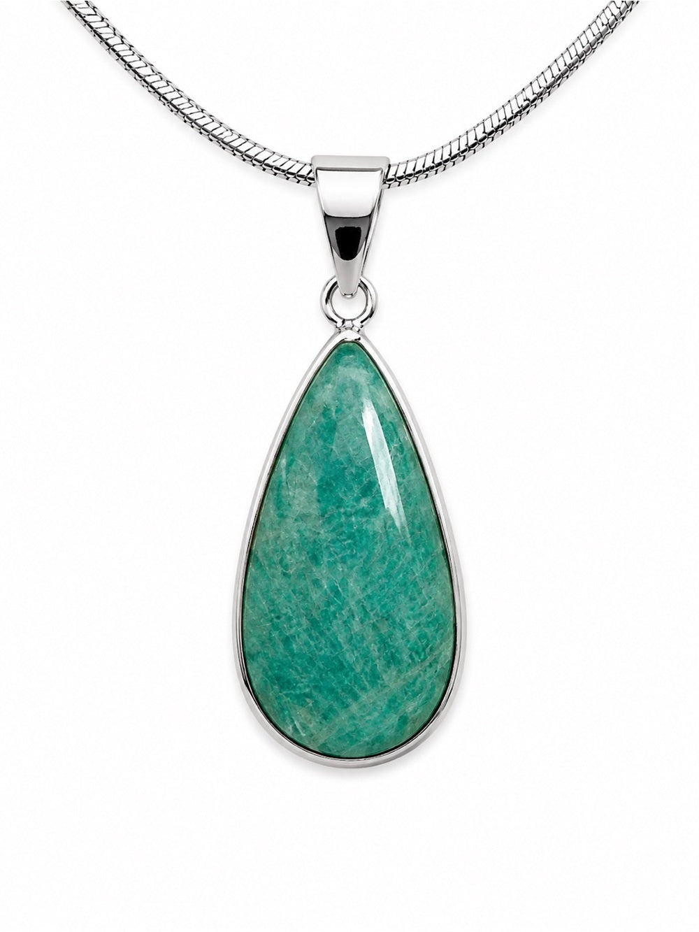 Amazonite Teardrop Sterling Silver Pendant