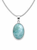 Larimar Oval Sterling Silver Pendant