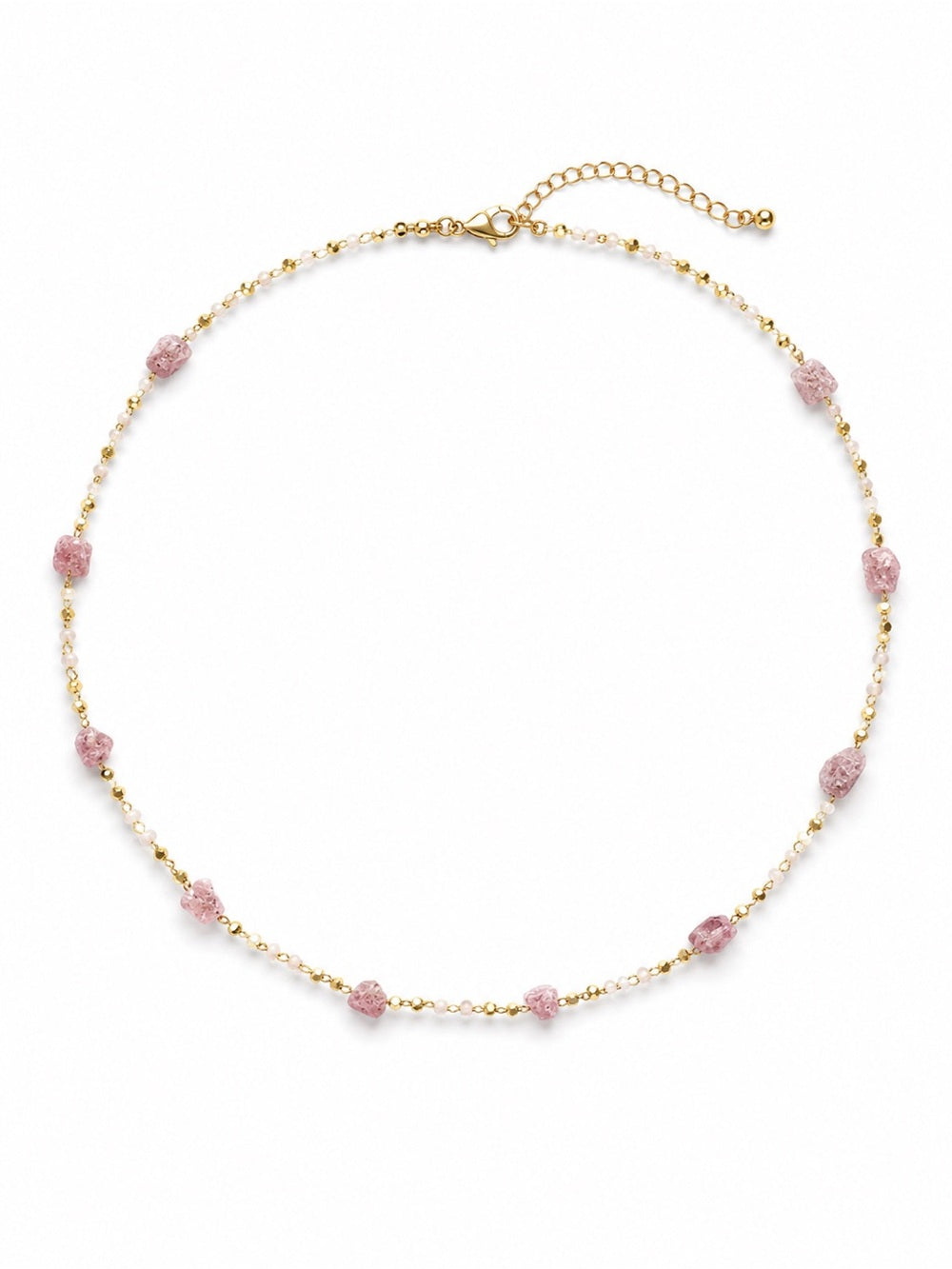 Dainty Strawberry Quartz Necklace Style #13A