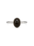 Midnight Jade Oval Ring (S925)