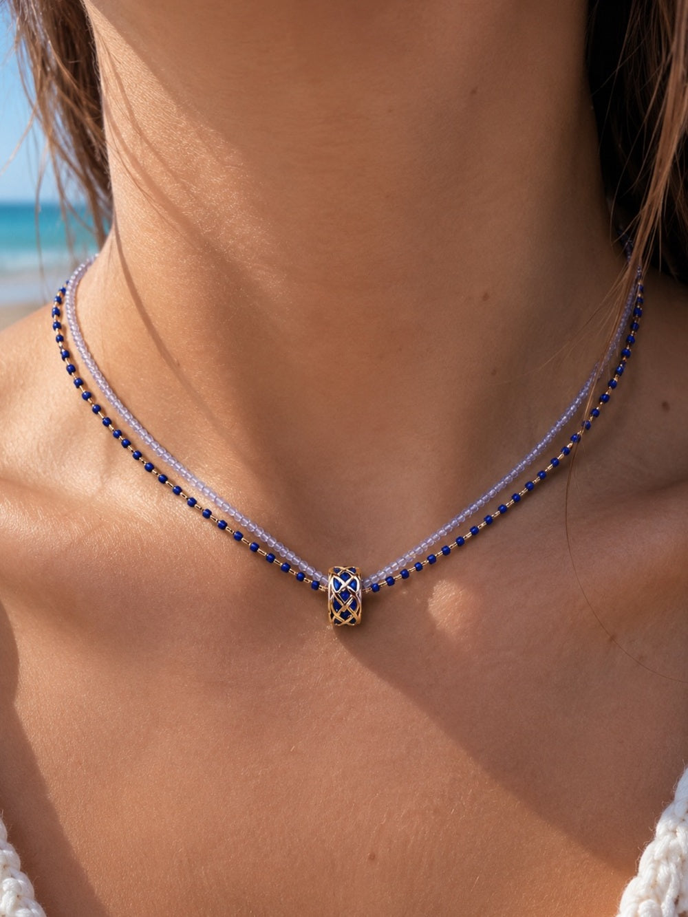 Elegant Double Stranded Necklace Style #10A