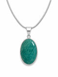 Amazonite Oval Sterling Silver Pendant
