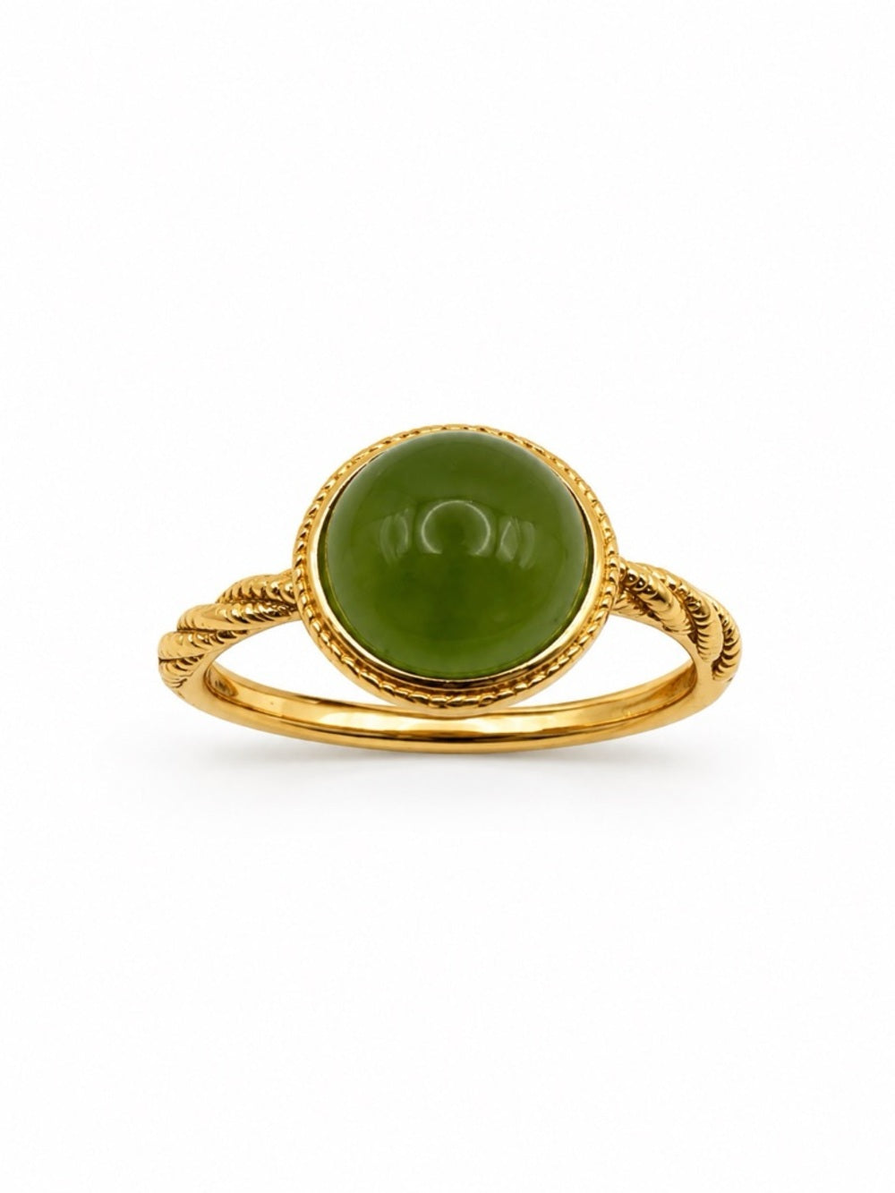 Jade Round Twist Ring (S925)