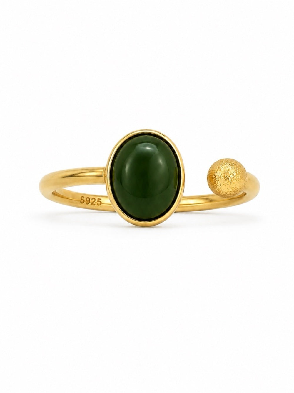Jade Open Oval Ring (S925)