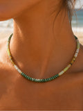 Clear Quartz, Lemon Jade, Moss Agate & Bumblebee Jasper Necklace Style #19A