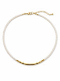 Freshwater Pearl Gold Bar Necklace