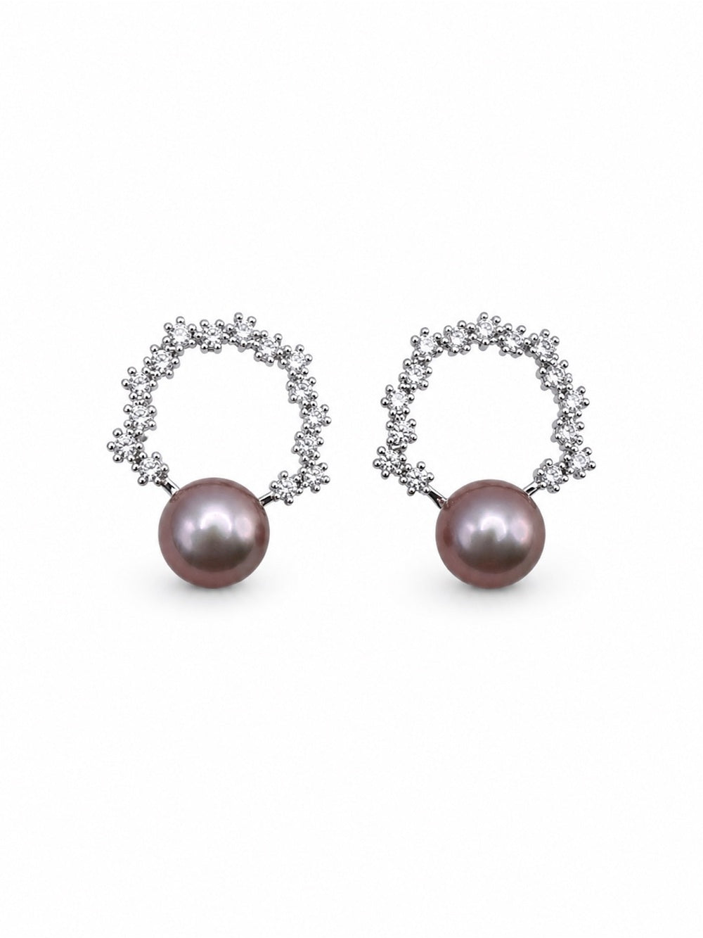 Crystal Halo Pearl Studs
