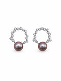 Crystal Halo Pearl Studs
