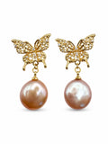 Butterfly Glow Pearl Earrings
