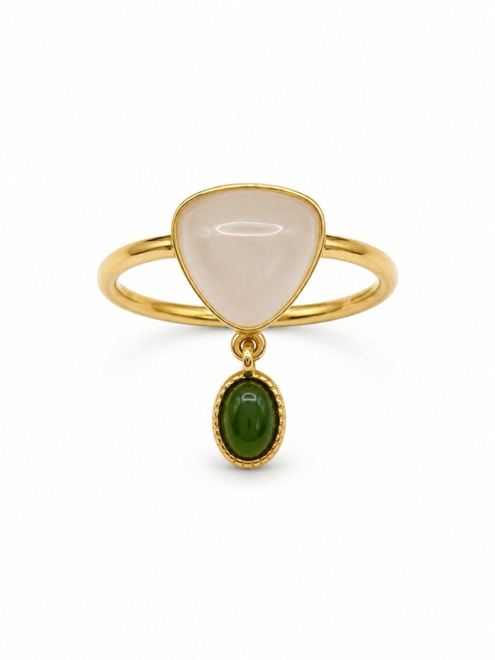 Jade Dangle Ring (S925)