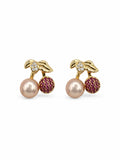 Golden Cherry Pearl Studs