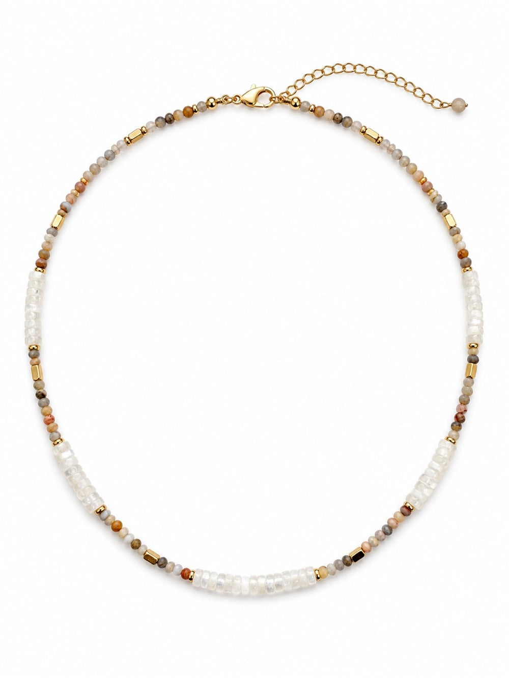 Mookite and MoP Gemstone Necklace Style #22A