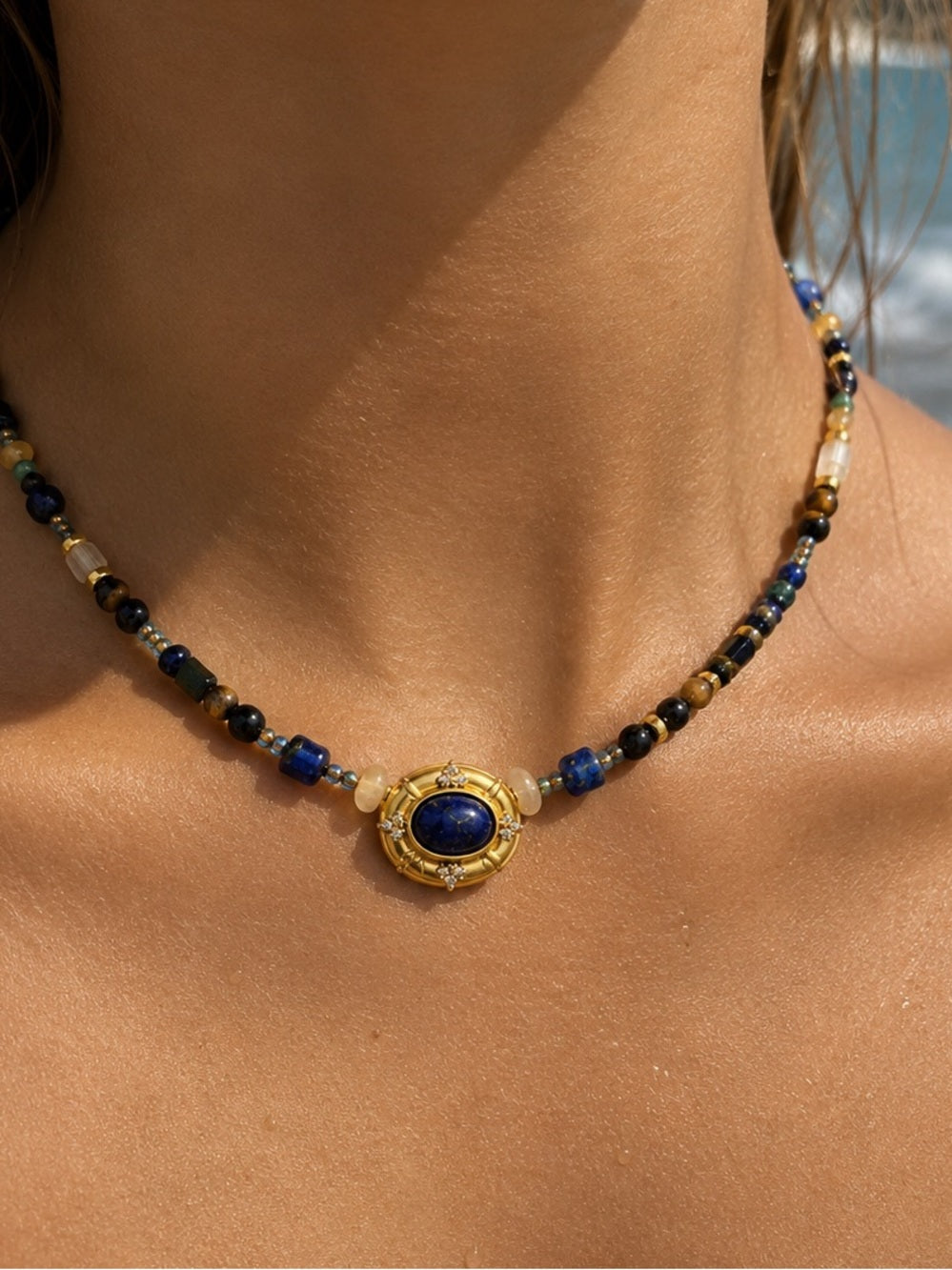 Deep Mystic Mixed Gemstone Necklace Style #23A