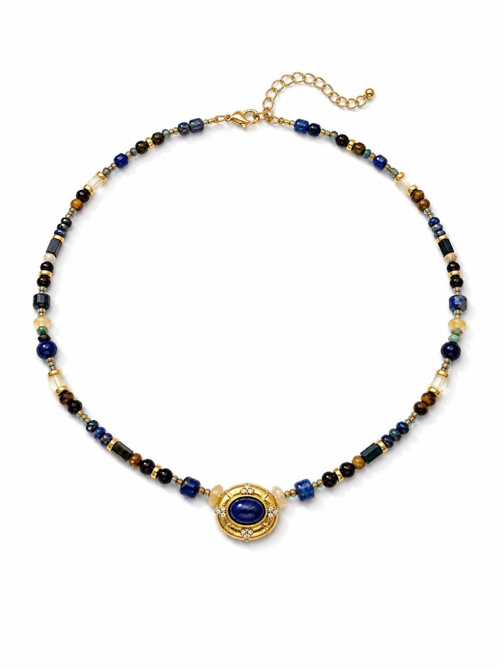 Deep Mystic Mixed Gemstone Necklace Style #23A