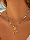 Freshwater Pearl Crystal Necklace with Charms Style #24A