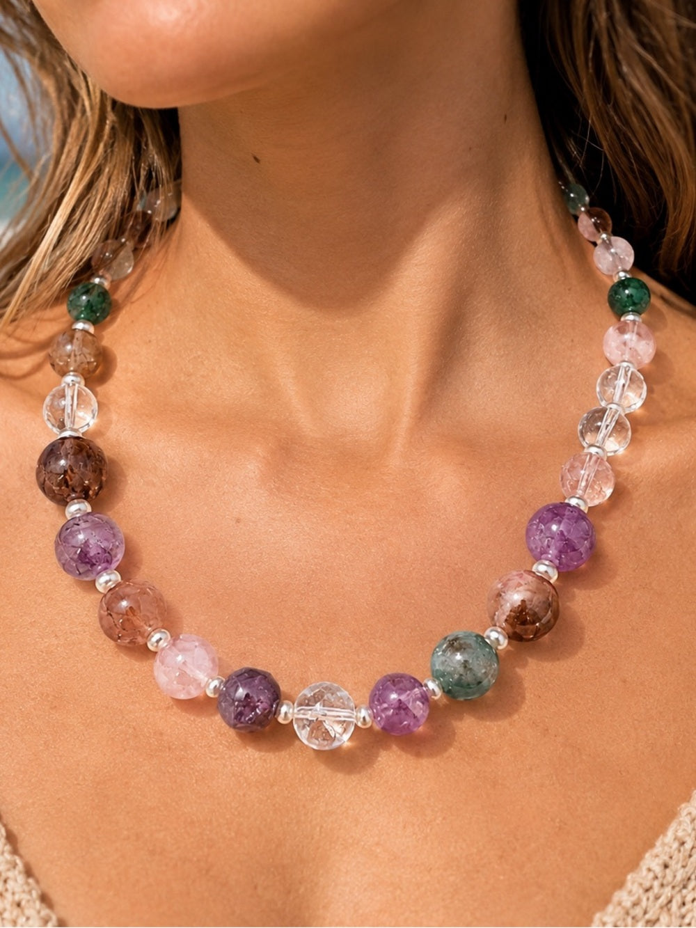 Mixed Jumbo Gemstone Necklace Style #26A