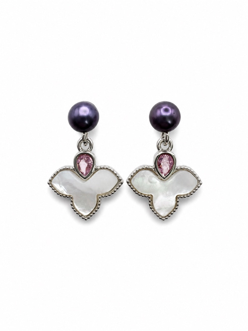Silver Orchid Pearl Drops