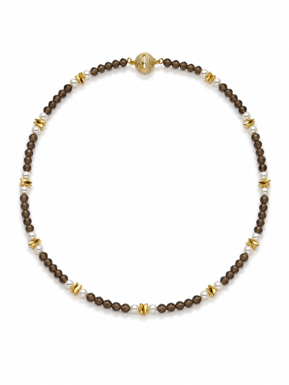 Smokey Quartz Freshwater Pearl Necklace Style #28A