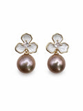 Blush Flower Pearl Earrings