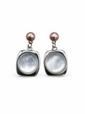 Silver Pearl Cushion Earrings
