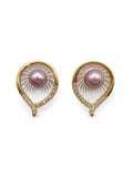 Rosé Shell Pearl Earrings