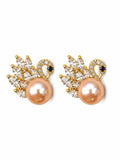Pink Pearl Princess Swan Earrings