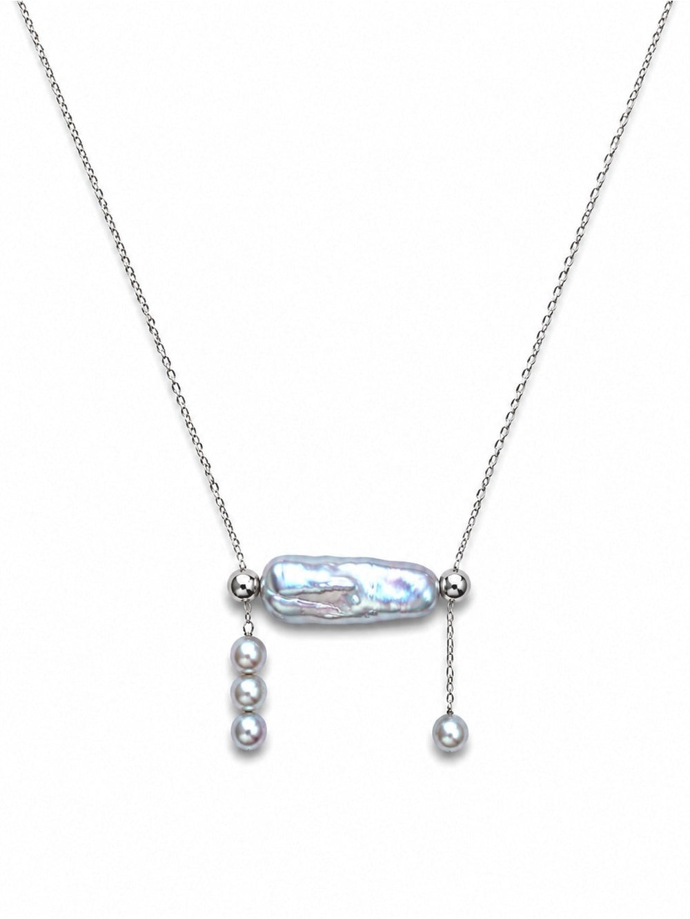 Silver Tide Pearl Necklace