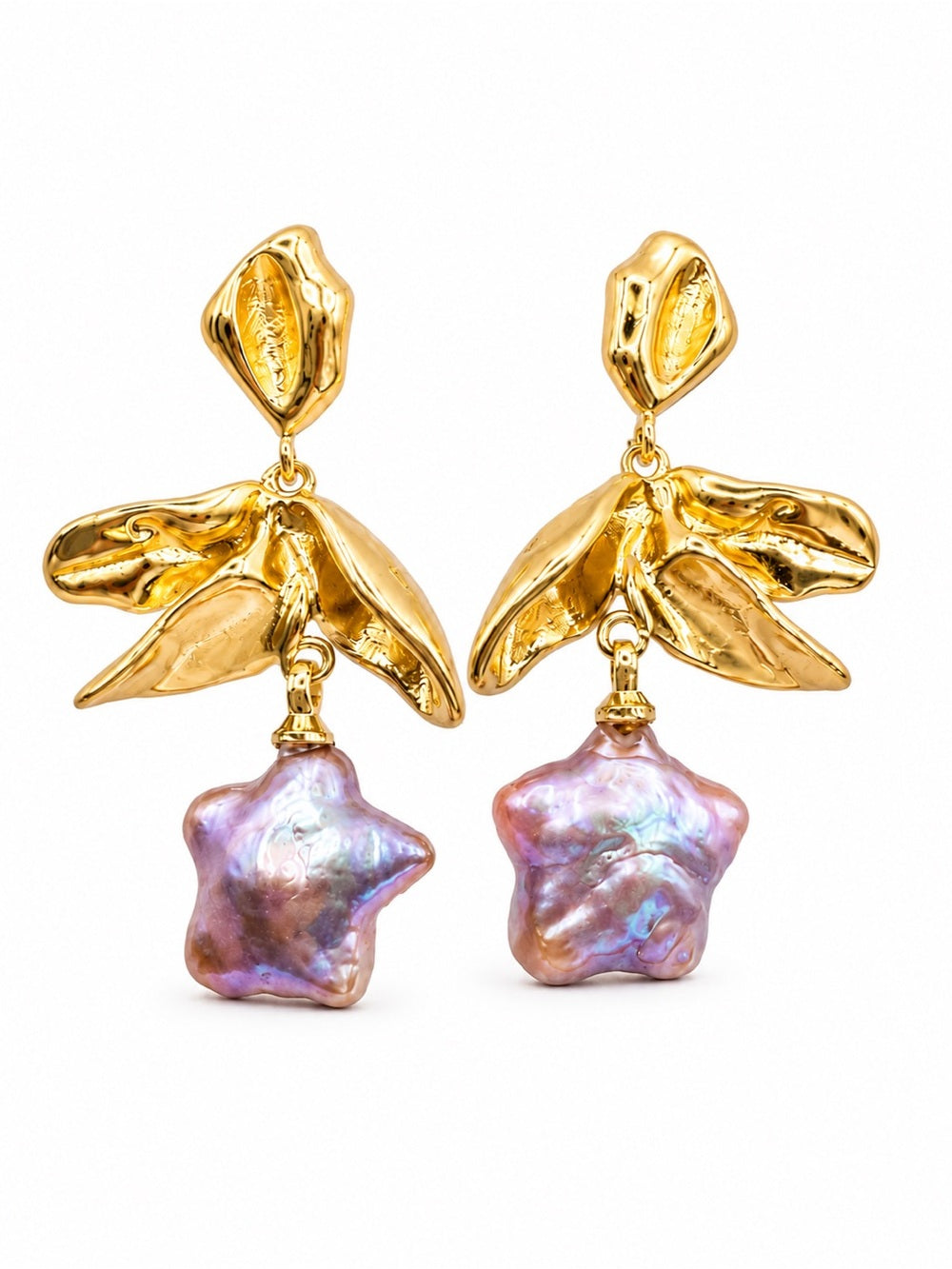 Orchid Star Pearl Earrings