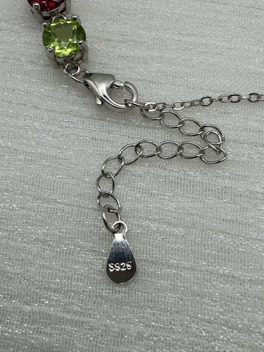#B24 Rainbow Gemstone Tennis Bracelet (S925)
