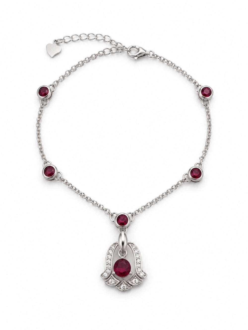 #B31 Ruby Tulip Bracelet (S925)