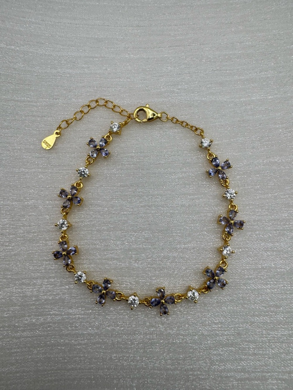 #B32 Tanzanite Flower Bracelet (S925)